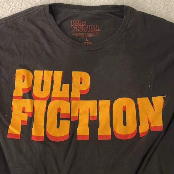 Retro Pulp Fiction Black Short Sleeve T-Shirt Mens Size L - Picture 2 of 2